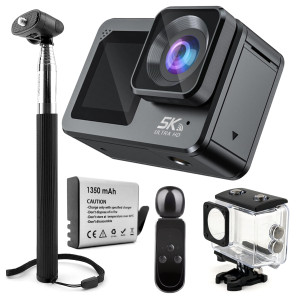 Kamera Sportowa 5K UHD 60FPS WiFi USB-C Pilot Mikrofon Stabilizacja EIS Kij