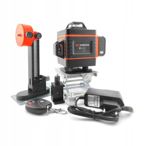 Poziomica laserowa 4D GOMEDIA Laser Krzyżowy 360° 16 lini Statyw Pilot