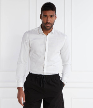 HUGO Koszula Ketran | Slim Fit | z dodatkiem lnu