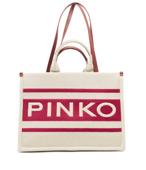 Pinko Torebka na ramię Shopper Canvas Riciclato