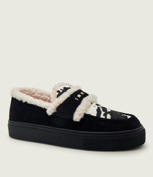 INUIKII Ocieplane loafersy Print | shearling | zamsz