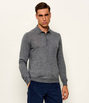 Gran Sasso Wełniane polo Tennis | Slim Fit | z dodatkiem jedwabiu