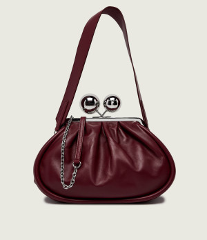 Weekend MaxMara Skórzana torebka na ramię Milvanew Pasticcino
