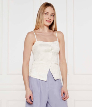 TWINSET Top | Slim Fit | z dodatkiem lnu