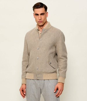 Eleventy Wełniana kurtka bomber | Regular Fit | z dodatkiem kaszmiru