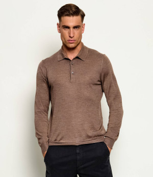 Gran Sasso Wełniane polo Tennis | Slim Fit | z dodatkiem jedwabiu