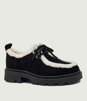 INUIKII Ocieplane półbuty Mocabee Curly | shearling | zamsz | z dodatkiem wełny