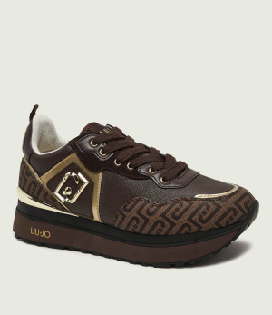 Liu Jo Skórzane sneakersy Maxi Wonder 01 | zamsz