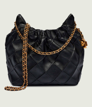 TORY BURCH Skórzane hobo Fleming Mini