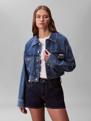 Calvin Klein Jeans Jeansowa kurtka | Cropped Fit