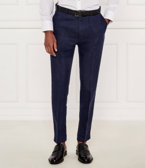 Oscar Jacobson Lniane spodnie Denz | Slim Fit