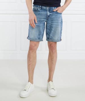 GUESS Szorty SONNY SHORT | Regular Fit | z dodatkiem lnu