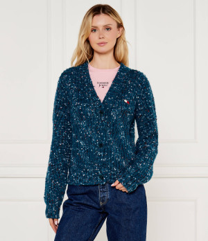 Tommy Jeans Kardigan | Relaxed fit | z dodatkiem wełny