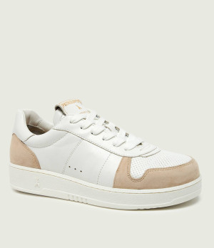 Patrizia Pepe Skórzane sneakersy | zamsz
