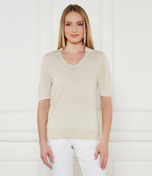 Calvin Klein Bluzka | Regular Fit | z dodatkiem jedwabiu