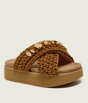 INUIKII Klapki WOVEN STONES | zamsz