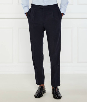 Oscar Jacobson Spodnie Seersucker | Regular Fit | z dodatkiem wełny
