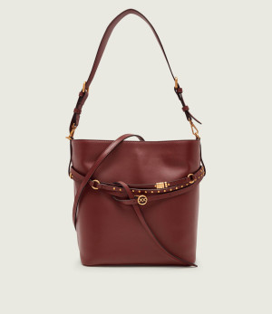 Pinko Skórzana torebka na ramię BUCKET BELT CLASSIC
