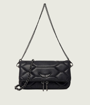 Zadig&Voltaire Skórzana torebka na ramię ROCK NANO XL