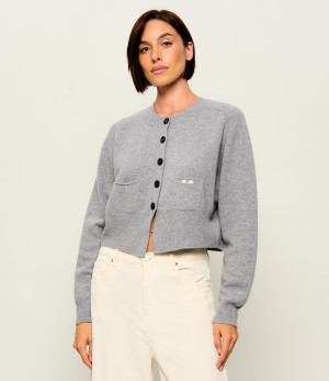 Elisabetta Franchi Wełniany kardigan | Cropped Fit | z dodatkiem kaszmiru