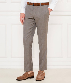 Oscar Jacobson Wełniane spodnie chino Dandy | Slim Fit