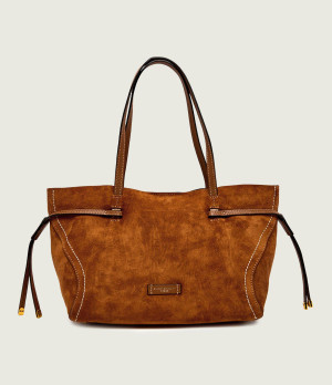 GIANNI CHIARINI Shopperka + saszetka VIOLETTE | zamsz