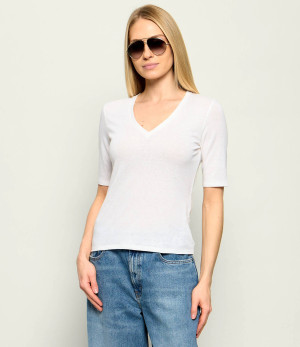 Weekend MaxMara Lniany t-shirt Wkdopzione | Regular Fit
