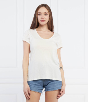 HUGO T-shirt Dazalea | Relaxed fit | z dodatkiem lnu