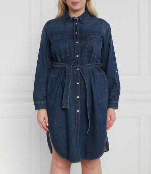 Persona by Marina Rinaldi Sukienka z paskiem plus size | denim