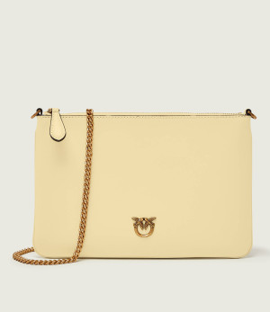 Pinko Skórzana kopertówka Flat Classic Vitello Seta