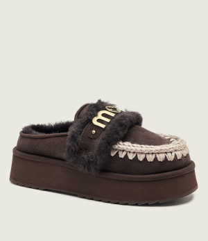 MOU Mule Platform clog | shearling | zamsz | z dodatkiem wełny