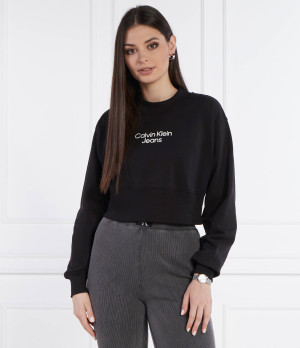 Calvin Klein Jeans Bluza STACKED INSTITUTIONAL | Cropped Fit