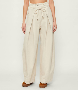 BOSS BLACK Spodnie Tamoura-W | Relaxed fit | z dodatkiem lnu