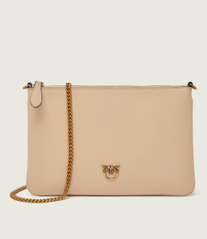Pinko Skórzana kopertówka Flat Classic Vitello Seta
