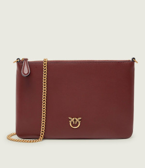 Pinko Skórzana kopertówka FLAT CLASSIC