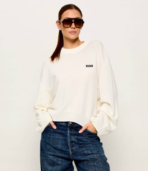 Rotate Wełniany sweter | Oversize fit | z dodatkiem kaszmiru