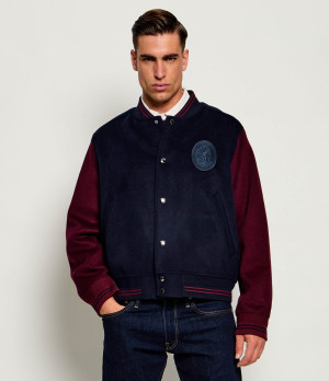 Tommy Hilfiger Wełniana kurtka bomber | Regular Fit | z dodatkiem kaszmiru