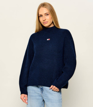 Tommy Jeans Półgolf Badge | Relaxed fit | z dodatkiem wełny