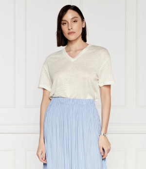 Samsøe Samsøe Lniany t-shirt saeli | Regular Fit