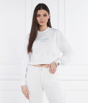 Calvin Klein Jeans Bluza STACKED INSTITUTIONAL | Cropped Fit