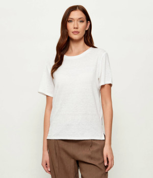 Weekend MaxMara Lniany t-shirt WKDPELOTA | Regular Fit