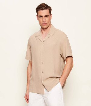 Emporio Armani Koszula | Relaxed fit | z dodatkiem lnu
