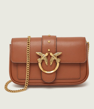 Pinko Skórzana torebka na ramię LOVE ONE POCKET