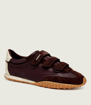 HOFF Skórzane sneakersy Bridge Velcros | zamsz