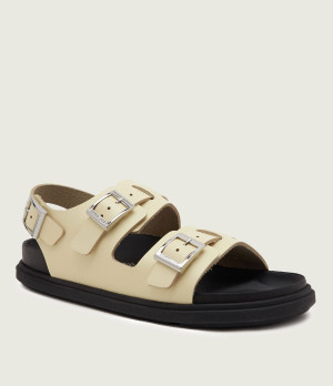 Birkenstock Skórzane sandały Cannes EXQ LE Butter | narrow fit