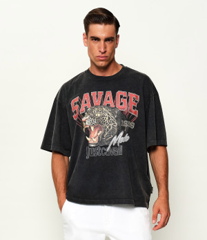 Just Cavalli T-shirt Savage Leopard | Oversize fit