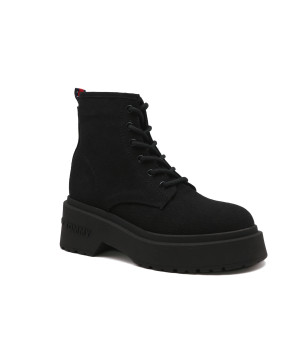 Tommy Jeans Botki TOMMY JEANS LACE UP FESTIV | z dodatkiem skóry