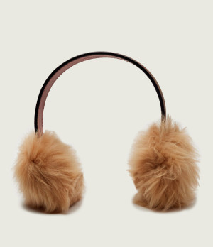 Coach Skórzane nauszniki SIGNATURE C | shearling