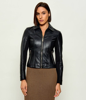 Liu Jo Skórzana kurtka | Slim Fit