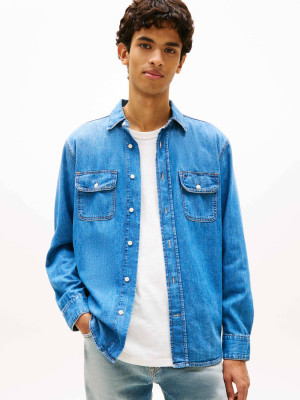 Tommy Jeans Jeansowa koszula BJ8037 | Relaxed fit